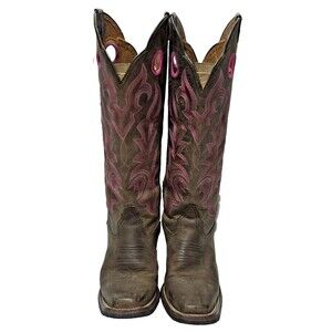 Tony Lama Buckaroo 3R Women's Leather Cowboy Boots Size 8B RR2008L